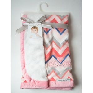 Girl Baby Blanket HEDGEHOG Woodland Animal